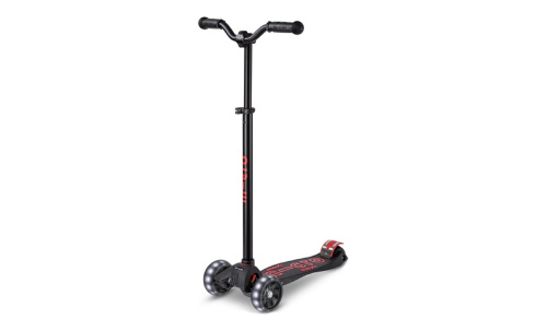 Самокат Micro Maxi Deluxe Pro Led Черно-Красный 2026