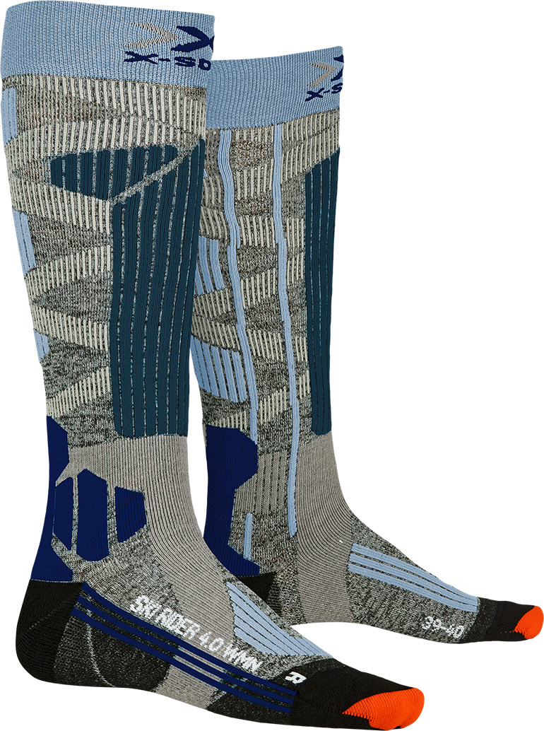  X-Bionic X-Socks Ski Rider 4.0 W (Stone Grey Melange/ Blue)