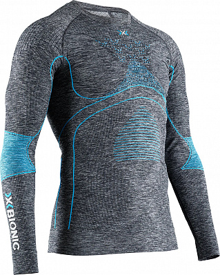  X-Bionic Energy Accumulator Melange Shirt Men (Dark Grey Melange/Blue)