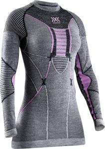 Merino Shirt LG SL WMN (Black-Grey-Magnolia XL)
